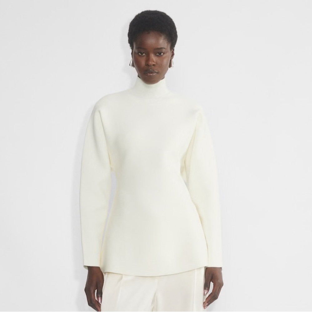 Aritzia Babaton Formation Turtleneck Sweater in white